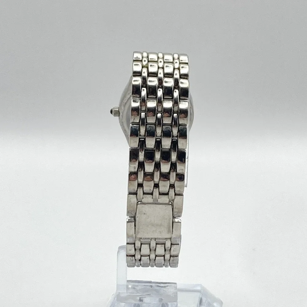 Anne Klein Diamond Womens Watch 23mm Silver Tone MOP Dial Swiss New Battery 6.5